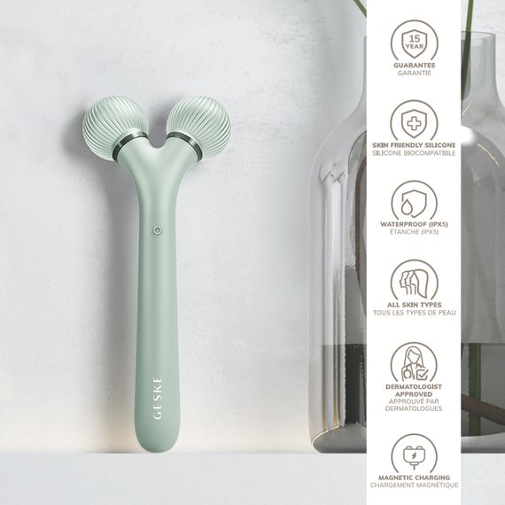 Електронний ультразвуковий ролик для обличчя GESKE Sonic Facial Roller 4в1 green | Зображення 2
