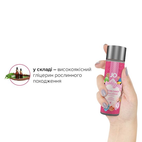 Лубрикант на водній основі JO H2O — Candy Shop — Cotton Candy (60 мл) без цукру та парабенів | Зображення 3