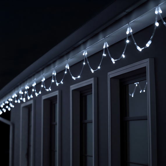 Новорічна гірлянда кімнатна нитка 18 м 180 LED білий провід Білий W180LED18MWW | Зображення 1