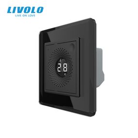 Розумний датчик температури та вологості ZigBee (термометр-гігрометр) LIVOLO чорний, 2.5D скляна