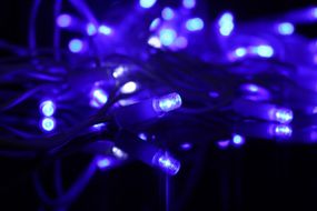 Гірлянда вулична Curtain штора 3х3м, 200 LED синя та білий флеш, чорний провід