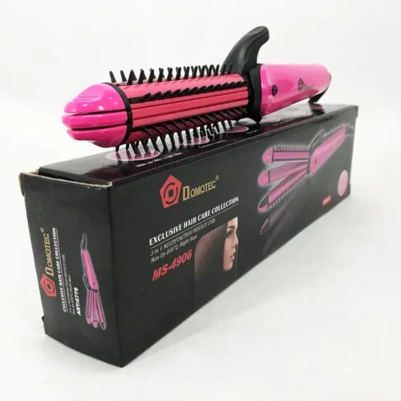 Щипцы для выравнивания, гофре, локоны, расческа с покрытием DOMOTEC MS-4906 3в1 | Зображення 4