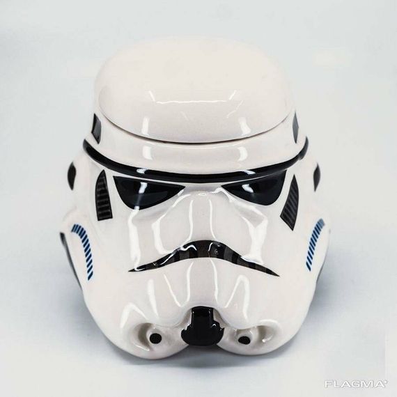 Чашка Кружка Бокал с крышкой Star Wars 3D Штурмовик (Белая) Керамика | Зображення 3