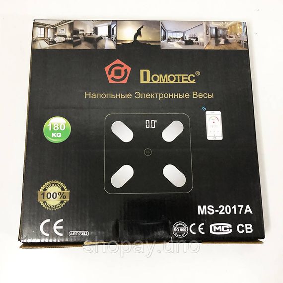 Смарт ваги для підлоги, електронні Domotec MS-2017A з додатком на телефон, до 180 кг | Зображення 1