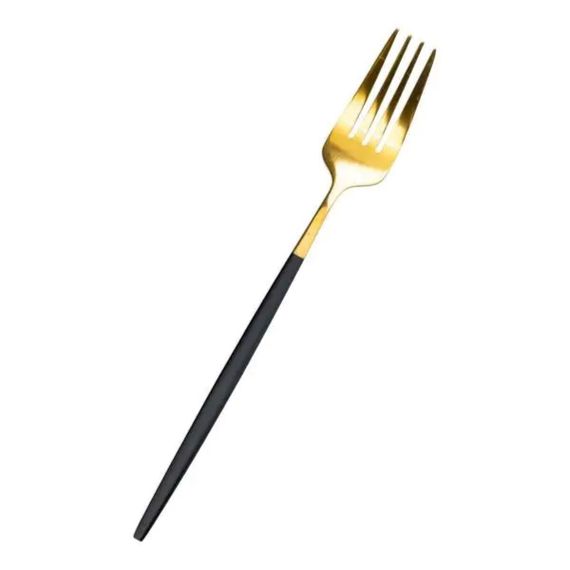 Набор столовых вилок 6 штук вилка столовая из нержавеющей стали 21.5 см Черный с золотом HP-20-4 | Зображення 1