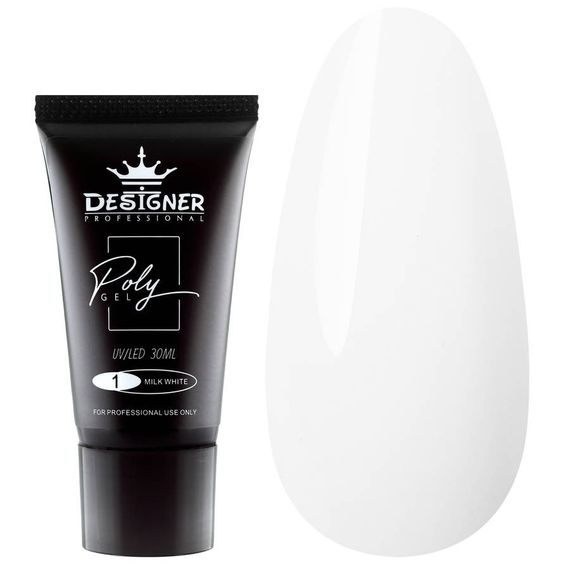 Полігель Designer №1 Milk White (у тюбику) 30мл | Зображення 2
