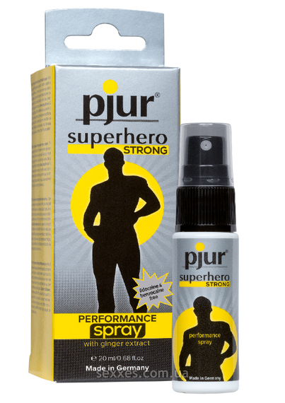 Пролонгувальний спрей pjur Superhero Strong Spray 20 ml, з екстрактом імбиру, всотується в шкіру Sex Aura