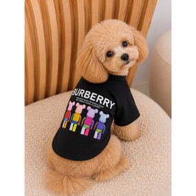 Брендовая футболка для собак Burberry с принтом больших Bearbric, черная