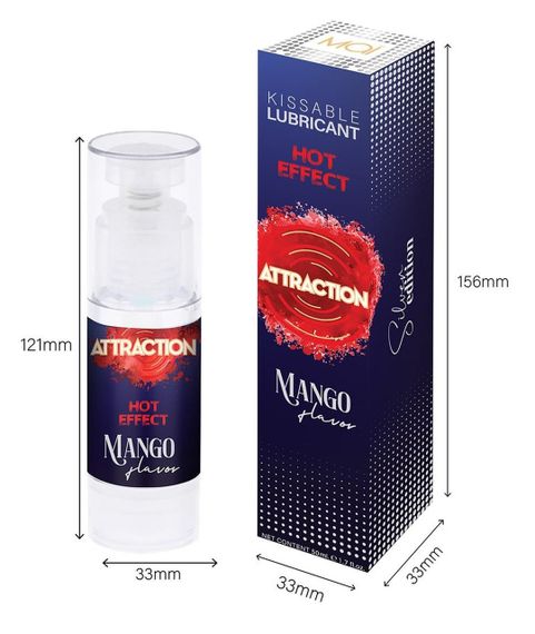 Оральний лубрикант на водній основі з зігріваючим ефектом та ароматом манго Mai - Attraction Kissable Lubrikant Hot Effect  Mango, | Зображення 5