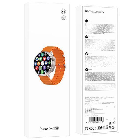 Смарт-годинник Hoco Smart Watch Y18 Smart sports watch (call version) Gold | Зображення 3