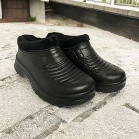 Полуботинки рабочие мужские, Резиновые утепленные сапоги мужские короткие, Черные ботинки для работы XN-78