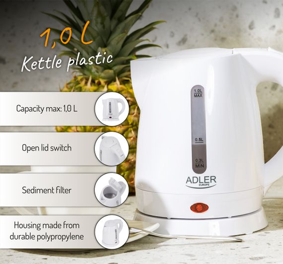 Електрочайник Adler AD 1272, 1 л, 1600 Вт | Зображення 4