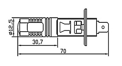 Автолампа-светодиодная H1 25W (560Lm) CREE (5pcs*5W) (цена указана за одну лампу) | Зображення 2