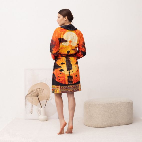 Халат жіночий з плюшевого велюру ексклюзивний Africa 18127 L-XL | Зображення 3