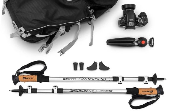 Трекінгові палиці Hop-Sport Nordend Pro сріблясті | Зображення 1
