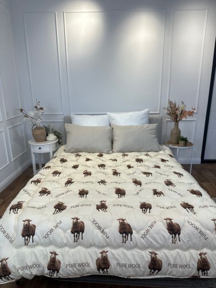 Ковдра полуторна з з овечої вовни Arda Pure Wool 21433 150х210 см бежева | Зображення 8
