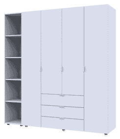 Комплект шкафов для одежды Doros Гелар (2 шт.) 193,2х49,5х203,4 см Белый (DRS-011183)