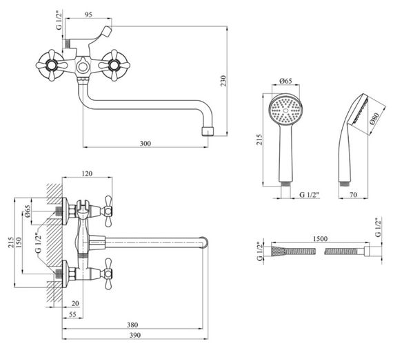 Змішувач для ванни Agua Toledo-C072 (CV016443) | Зображення 1