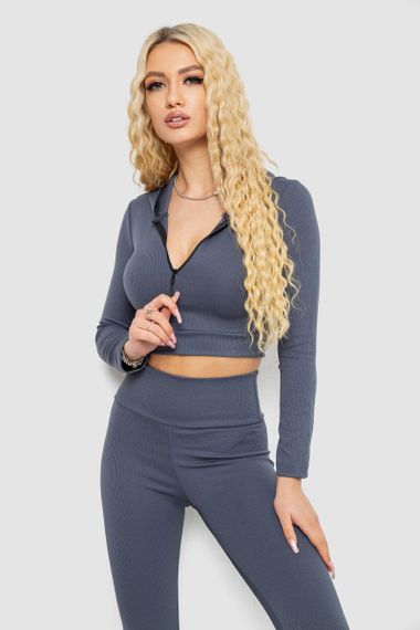 Костюм жіночий в рубчик, колір сірий, 221R3320 | Зображення 1