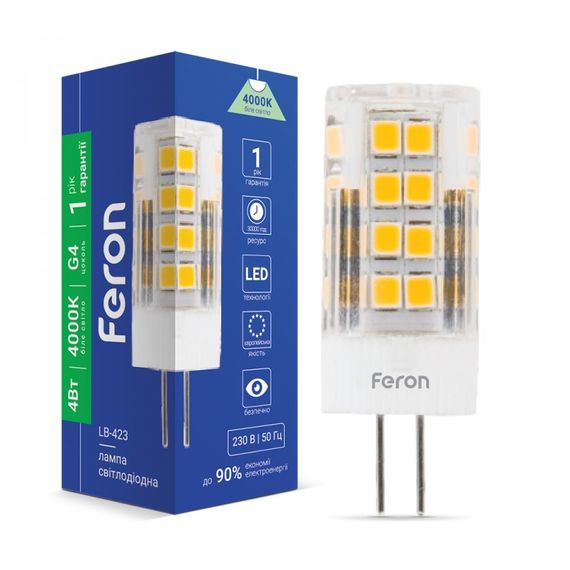 Лампа світлодіодна LED Feron 4W G4 4000K LB-423