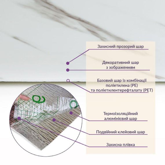 Самоклеюча стінова PET плитка у рулоні 600*3000*2mm SW-00001691 | Зображення 4