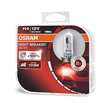 Комплект галогеновых ламп Osram 64193NBS Night Breaker Silver +100 H4 60/55W 12V P43t HardDuopet | Зображення 1