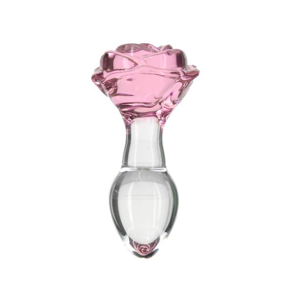Стеклянная анальная пробка Pillow Talk Rosy Luxurious Glass Anal Plug, ⌀3,3 см, вибропуля в подарок sexstyle