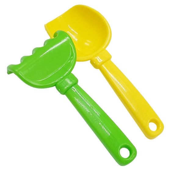 Набор для песочницы "Кувшинка №5" 1074 лопатка, грабли Желто-зеленый