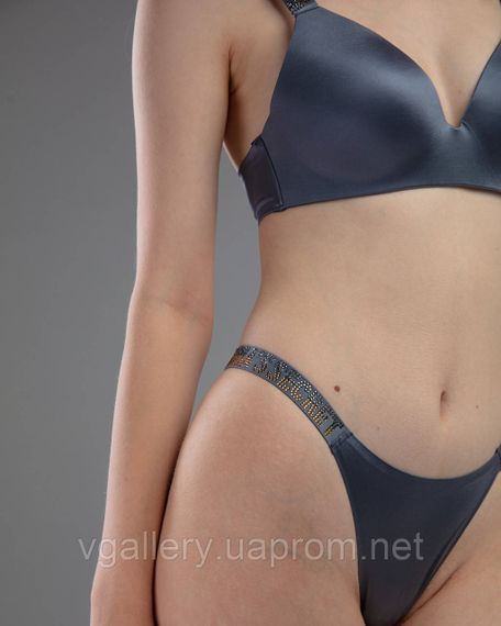Комплект женского бесшовного белья Victoria`s Secret GOLD с золотыми стразами Серый цвет - 80B | Зображення 3