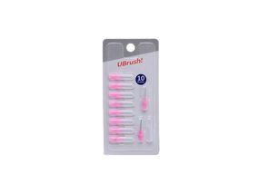 Браш інтердентальний Ubrush! 0,7мм, 10шт., до ел. щітки для міжзубних проміжків Ubrush, рожевий