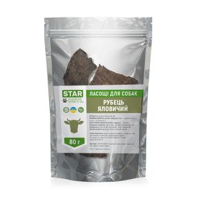 Рубец говяжий Stardeyl 80 г,говяжий рубец для собак,лакомство для собак рубец говаяжий,вкусности для собак