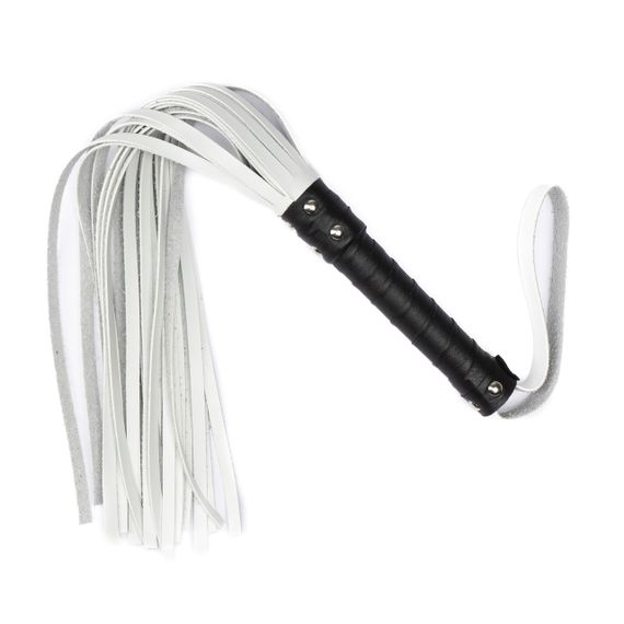 Флогер з комбінованої шкіри Flirty COMBO Leather - Black & White, BM-00012 sexstyle | Зображення 1