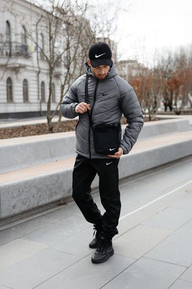 Комплект чоловічий: куртка MOTION Nike сіра + штани "President" чорні. Барсетка у подарунок! (1264536263) | Зображення 1