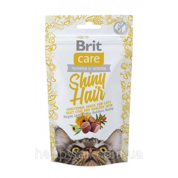 Лакомство Brit Care Functional Snack Shiny Hair д/коть для здоровья я кожи и шерсти с лососем 50 г