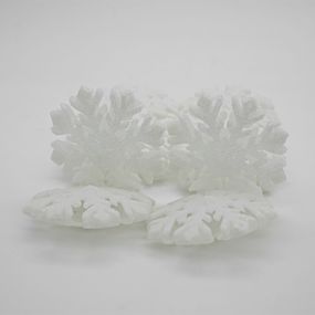 Игрушка на елку Снежинка,80мм,10шт в упаковке (цена за упаковку),Белый,ОЕМ