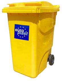 Сміттєвий бак пластиковий жовтий 360 літрів