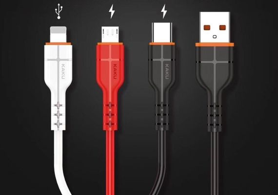 USB кабель Kaku KSC-224 3-in-1 Type-C / MicroUSB / Lightning 1m - Black | Зображення 3