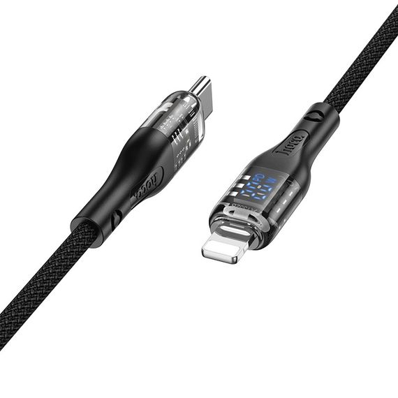 Кабель для зарядки телефона. USB Hoco U115 Transparent PD20W With Display Type-C to Lightning 1.2m | Зображення 2