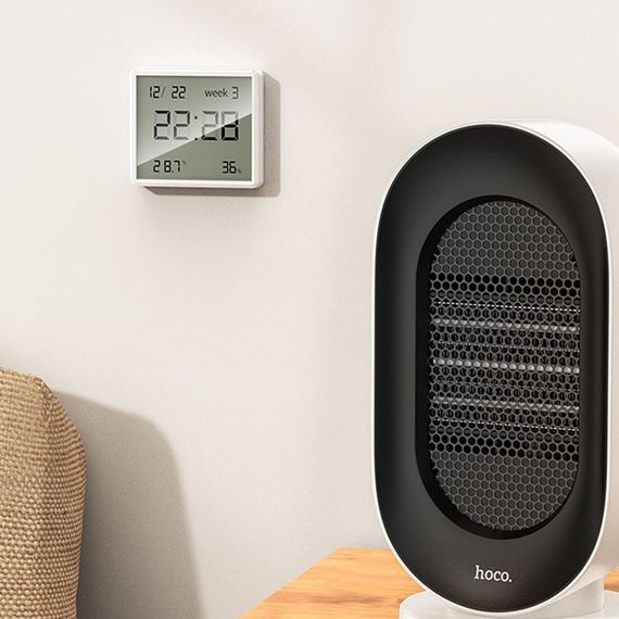 Электронный термогигрометр + часы Hoco HX41 5in1 Indoor White | Зображення 4