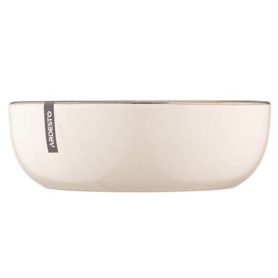 Тарілка супова Ardesto Marmo AR-2919-MRBS 19 см бежева | Зображення 1