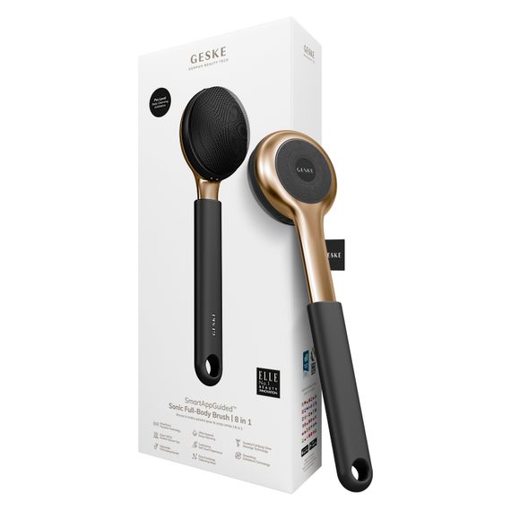 Ультразвуковая щетка для всего тела GESKE Sonic Full-Body Brush&Intensive Exfoliator 8в1 starlight, Серый
