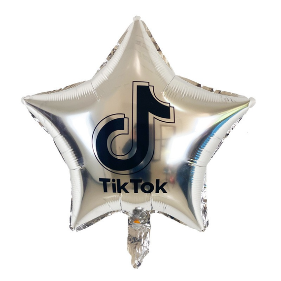 Фольгированный шар TikTok, Серебристый