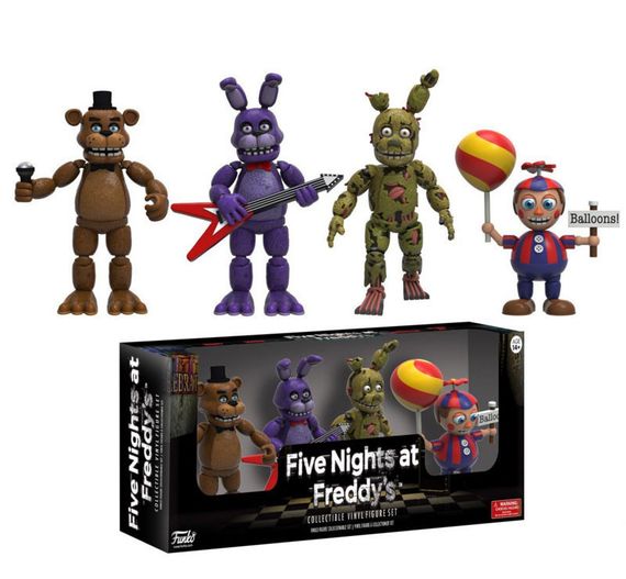 Колекція Фігурок Five Nights at Freddy’s Фредді Бонні Спрінгтрап Балун Бой Набір Фредді з 4 Персонажів в Подарунковій Упаковці
