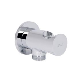 Підключення з тримачем для шланга Qtap Spojeni округле QTCRMBH030 Chrome