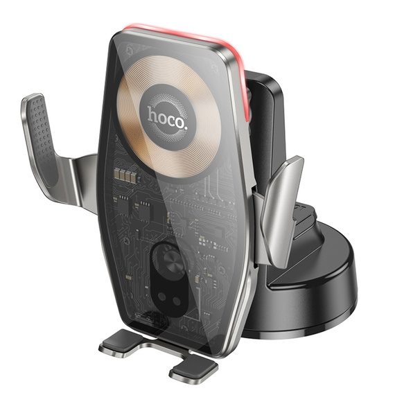 Автотримач Hoco HW27 із бездротовою зарядкою black metal gray | Зображення 2