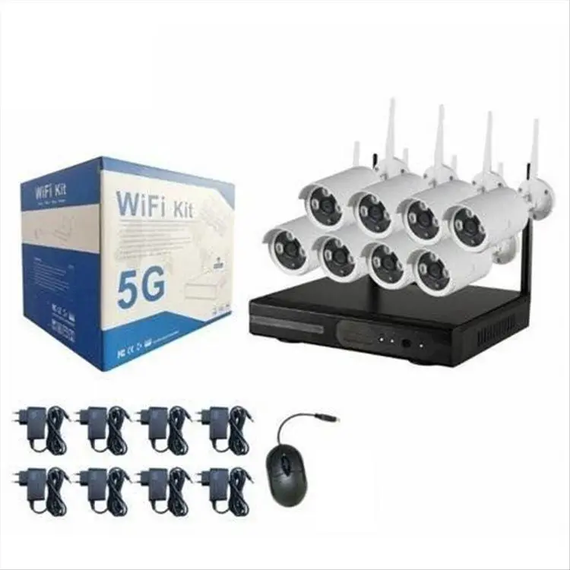 Комплект видеонаблюдения 8 камеры 5G WIFI KIT NVR Wi-Fi Набор из 8 шт