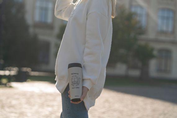 Термокухоль Ardesto Coffee Time Meowning 450 мл Бежева AR2645WC | Зображення 3