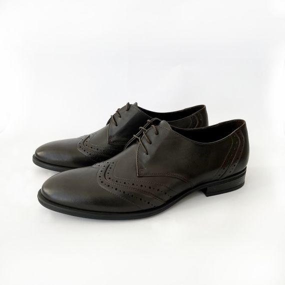 Кожаные коричневые туфли IKOS 41 44 размер | Зображення 2