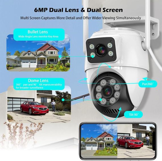 Камера відеоспостереження, вулична камера безпеки, IP66 водонепроникна зовнішня камера GUOANVISION | Зображення 1