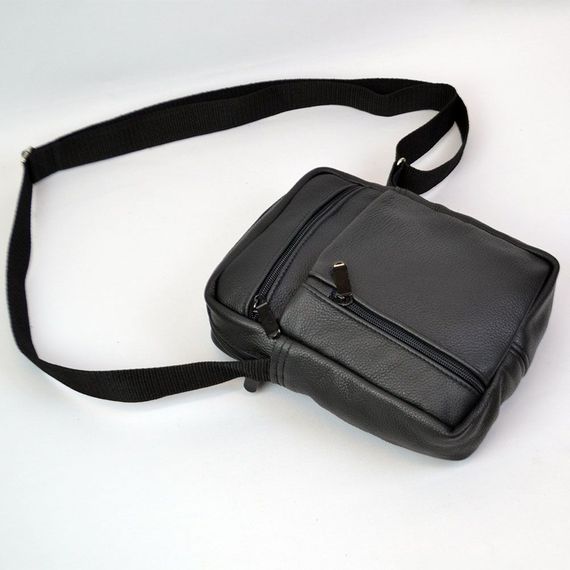 Елегантна чоловіча шкіряна сумка-месенджер із натуральної шкіри на 5 відділень, чоловіча сумка через спину | Зображення 3